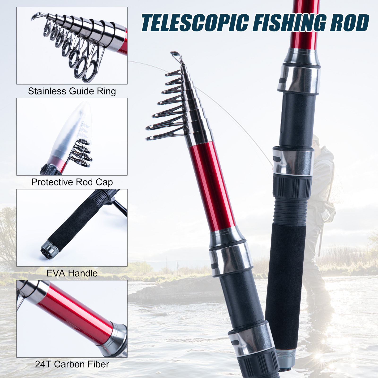 Goture Telescopic Fishing Rod  - đánh giá và giá Fishing Rod Combo